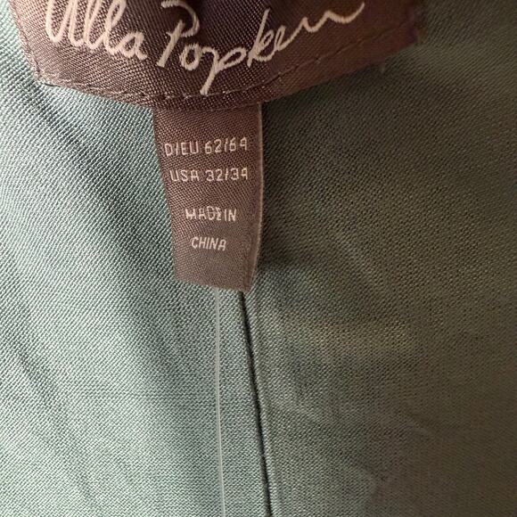 Ulla Popken Chiffon Overlay Stretch Lace V-Neck Occasion Dress SZ 32/34 Green - Picture 3 of 7